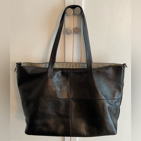 Liel Genuine Leather Large Tote Bag Hand Made in Columbia Black Color 20”X13”X7” - Picture 4 of 15